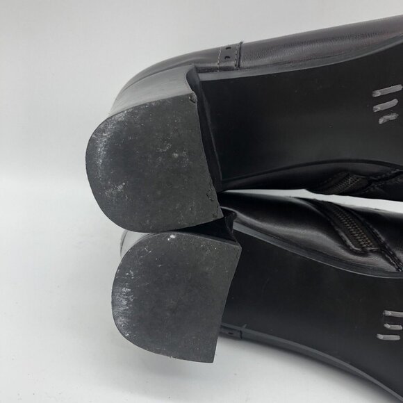 Brown Franco Sarto sz 6.5 Ankle boots booties Block Heel Vegan - Picture 15 of 16